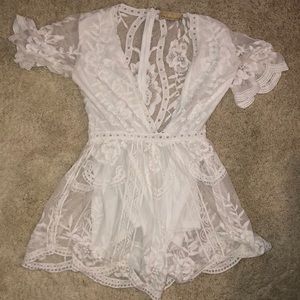 White lace romper